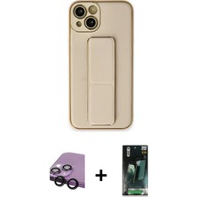DS LLC Ieg™ iPhone 14 Plus Kılıf Akış Doku - Siyah 360 Mat Full Body Arka Koruyucu + Siyah Raze Metal