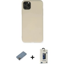 DS LLC Ieg™ iPhone 11 Pro Max Kılıf Ahenk Serisi - Siyah Bilvis Hayalet Cam Ekran Koruyucu + Gold Metal