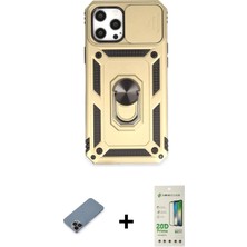 DS LLC Ieg™ iPhone 12 Pro Max Kılıf Ahenk Klasik - Siyah 20D Premium Cam Ekran Koruyucu + Siyah Metal K