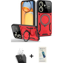 DS LLC Ieg™ Redmi 13C Kılıf Kıvılcım Modern Serisi - Şeffaf Pasifik Cam Ekran Koruyucu + Şeffaf Ka