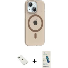 DS LLC Ieg™ iPhone 14 Kılıf Pusula Form Özel Seri - Şeffaf Pasifik Cam Ekran Koruyucu + Yeşil Diamon