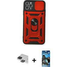 DS LLC Ieg™ iPhone 11 Pro Max Kılıf Ahenk Klasik - Siyah 34D Izgaralı Cam + Siyah Pers Alüminyum Kame