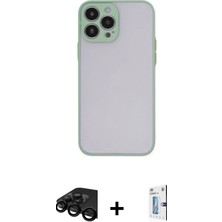 DS LLC Ieg™ iPhone 15 Pro Kılıf Ahenk Çizgi Serisi - Siyah Bilvis 0.18MM Plus Cam Ekran Koruyucu + Siy