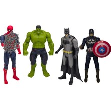 Farbu Oyuncak Dörtlü Kutulu Kahraman Seti FAB.1622, Batman Örümcek Adam Hulk Kaptan Amerika Figür Oyuncak