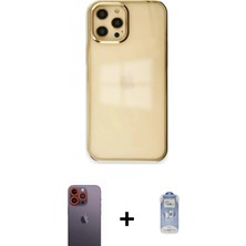 DS LLC Ieg™ iPhone 12 Pro Max Kılıf Doruk Doku Prime - Siyah Joko Magic 5d Cam + Turuncu Neon Fosforlu