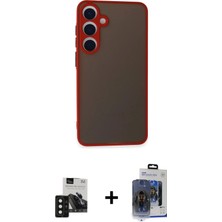 DS LLC Ieg™ Galaxy S24 Kılıf Ahenk Çizgi Serisi - Siyah Vanessa Magic Cam + Siyah Pvd Metal Kamera Len