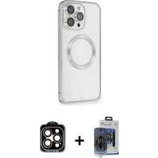 DS LLC Ieg™ iPhone 15 Pro Max Kılıf Ahenk Işık Serisi - Siyah Vanessa Magic Cam + Turuncu Pvd Metal K