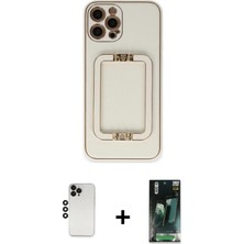 DS LLC Ieg™ iPhone 12 Pro Kılıf Kozmos Minimal Prime - Siyah 360 Mat Full Body Arka Koruyucu + Siyah Sh