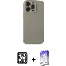 DS LLC Ieg™ iPhone 15 Pro Max Kılıf Ahenk Serisi - Siyah Bilvis 5in1 3D Magic Cam Ekran Koruyucu + Gri