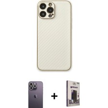 DS LLC Ieg™ iPhone 13 Pro Max Kılıf Ahenk Işık - Siyah Bilvis Hayalet Cam Ekran Koruyucu + Beyaz Neon