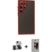 DS LLC Ieg™ Galaxy S24 Ultra Kılıf Ahenk Çizgi Serisi - Siyah Bilvis Hayalet Cam Ekran Koruyucu + Deri