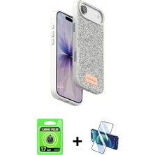 DS LLC Ieg™ iPhone 17 Air Kılıf Vadi Klasik Serisi - Siyah 3D Antistatik Cam Ekran Koruyucu + Mavi Raze