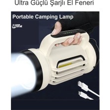 Flyon Ultra Şarjlı Güçlü El Feneri Hızlı Dolum Ve Kablo Ile Şarj Imkanı Portatif Hafif Deprem