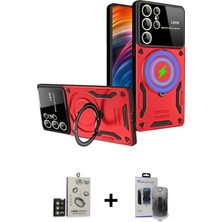 DS LLC Ieg™ Galaxy S24 Ultra Kılıf Kıvılcım Modern Serisi - Siyah Vanessa Magic Hayalet Cam + Gold B