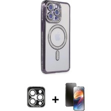 DS LLC Ieg™ iPhone 15 Pro Max Kılıf Zirve Doku Prime - Siyah 3D Antistatik Mat Seramik Nano Ekran Koruy