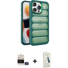 DS LLC Ieg™ iPhone 14 Pro Max Kılıf Yadigar Doku Özel Seri - Şeffaf Pasifik Cam Ekran Koruyucu + Güm