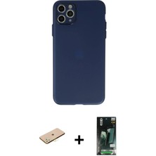 DS LLC Ieg™ iPhone 11 Pro Max Kılıf Atlas Minimal Prime - Siyah 360 Mat Full Body Arka Koruyucu + Sarı