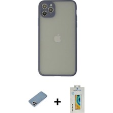 DS LLC Ieg™ iPhone 12 Pro Kılıf Ahenk Çizgi Serisi - Siyah Polymer Nano Ekran Koruyucu + Gökkuşağı