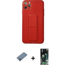 DS LLC Ieg™ iPhone 11 Pro Max Kılıf Akış Doku - Siyah 360 Mat Full Body Arka Koruyucu + Mavi Shine Ka