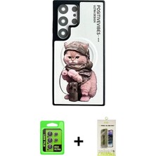 DS LLC Ieg™ Galaxy S24 Ultra Kılıf Siluet Modern Özel Seri - Siyah Joko Magic 5d Hayalet Cam + Gri Raz