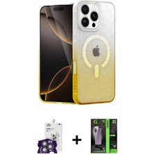 DS LLC Ieg™ iPhone 16 Pro Max Kılıf Eksen Minimal Özel Seri - Şeffaf 360 Full Body Arka Koruyucu + G�