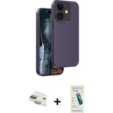 DS LLC Ieg™ iPhone 11 Kılıf Kıvılcım Çizgi Serisi - Şeffaf Pasifik Cam Ekran Koruyucu + Gold Pers