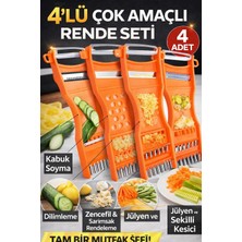 Keskon (4lü Paket) Çok Amaçlı Sebze Rende ve Spiral Doğrayıcı – Julienne Soyacak Aparatı, Pratik Dilimleyici