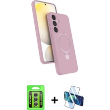 DS LLC Ieg™ Galaxy A25 5g Kılıf Iz Işık Koleksiyonu - Siyah 3D Antistatik Cam Ekran Koruyucu + Güm�