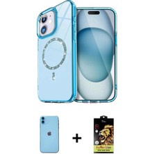 DS LLC Ieg™ iPhone 11 Kılıf Kıvılcım Form Prime - Siyah Buffer Cam Ekran Koruyucu + Mavi Neon Fosfor