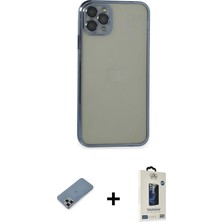 DS LLC Ieg™ iPhone 11 Pro Max Kılıf Vadi Minimal - Siyah Bilvis Hayalet Cam Ekran Koruyucu + Açık Ye�