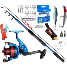Piranha Travel 270CM 50-150GR Oslo 3000 Rapala Maket Balık Tele Spin Olta Takımı Seti