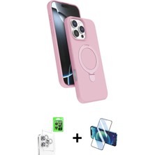 DS LLC Ieg™ iPhone 16 Pro Kılıf Iz Işık Koleksiyonu - Siyah 3D Antistatik Cam Ekran Koruyucu + Beyaz