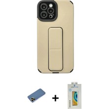 DS LLC Ieg™ iPhone 12 Pro Max Kılıf Çekirdek Yansıma - Siyah Polymer Nano Ekran Koruyucu + Gold Shine