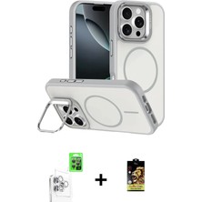 DS LLC Ieg™ iPhone 16 Pro Max Kılıf Çekirdek Klasik - Siyah Buffer Cam Ekran Koruyucu + Beyaz Raze Met