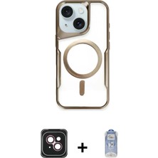 DS LLC Ieg™ iPhone 14 Kılıf Yadigar Klasik Özel Seri - Siyah Joko Magic 5d Cam + Pembe Pvd Metal Kamer
