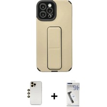 DS LLC Ieg™ iPhone 12 Pro Max Kılıf Çekirdek Yansıma - Şeffaf Uv Polymer Nano Ekran Koruyucu + Gold