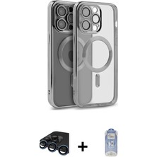 DS LLC Ieg™ iPhone 15 Pro Max Kılıf Nova Işık Özel Seri - Siyah Joko Magic 5d Cam + Lacivert Raze Me