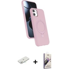 DS LLC Ieg™ iPhone 11 Kılıf Iz Işık Koleksiyonu - Siyah Bilvis 3D Mat Cam Ekran Koruyucu + Sarı Ren