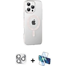 DS LLC Ieg™ iPhone 16 Pro Max Kılıf Yörünge Koleksiyonu - Siyah 3D Antistatik Cam Ekran Koruyucu + G�