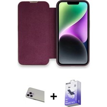 DS LLC Ieg™ iPhone 13 Pro Max Kılıf Siluet Minimal Serisi - Siyah Bilvis 5in1 5d Magic Hayalet Cam Ekra