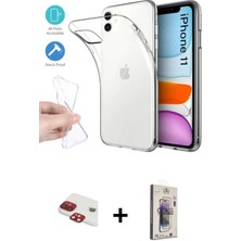 DS LLC Ieg™ iPhone 11 Kılıf Zirve Doku - Siyah Bilvis 3D Cam Ekran Koruyucu + Kırmızı Pers Alüminyu