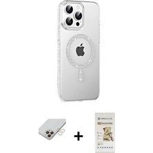 DS LLC Ieg™ iPhone 14 Pro Max Kılıf Yörünge Koleksiyonu - Siyah Mat Seramik Nano Ekran Koruyucu + Gol