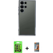 DS LLC Ieg™ Galaxy S24 Ultra Kılıf Vadi Minimal - Siyah Autokit 5in1 Fiber Hayalet Polymer Nano Ekran K