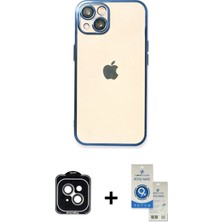 DS LLC Ieg™ iPhone 14 Kılıf Vadi Minimal - Şeffaf Royal Nano Ekran Koruyucu + Yeşil Pvd Metal Kamera