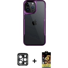 DS LLC Ieg™ iPhone 15 Pro Max Kılıf Akış Çizgi Koleksiyonu - Siyah Buffer Cam Ekran Koruyucu + Laciv