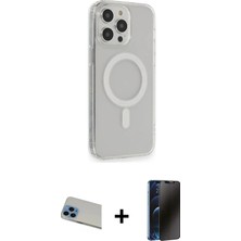 DS LLC Ieg™ iPhone 13 Pro Max Kılıf Pusula Çizgi Koleksiyonu - Siyah 3D Antistatik Hayalet Cam Ekran K