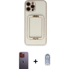 DS LLC Ieg™ iPhone 12 Pro Max Kılıf Kozmos Minimal Prime - Siyah Joko Magic 5d Cam + Turuncu Neon Fosfo