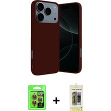 DS LLC Ieg™ iPhone 17 Pro Kılıf Ahenk Serisi - Siyah Joko Magic 5d Hayalet Cam + Turuncu Raze Metal Kam