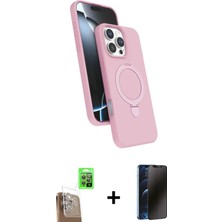 DS LLC Ieg™ iPhone 16 Pro Kılıf Iz Işık Koleksiyonu - Siyah 3D Antistatik Hayalet Cam Ekran Koruyucu