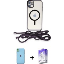 DS LLC Ieg™ iPhone 11 Kılıf Eksen Özel Seri - Siyah Bilvis 5in1 3D Magic Cam Ekran Koruyucu + Yeşil N